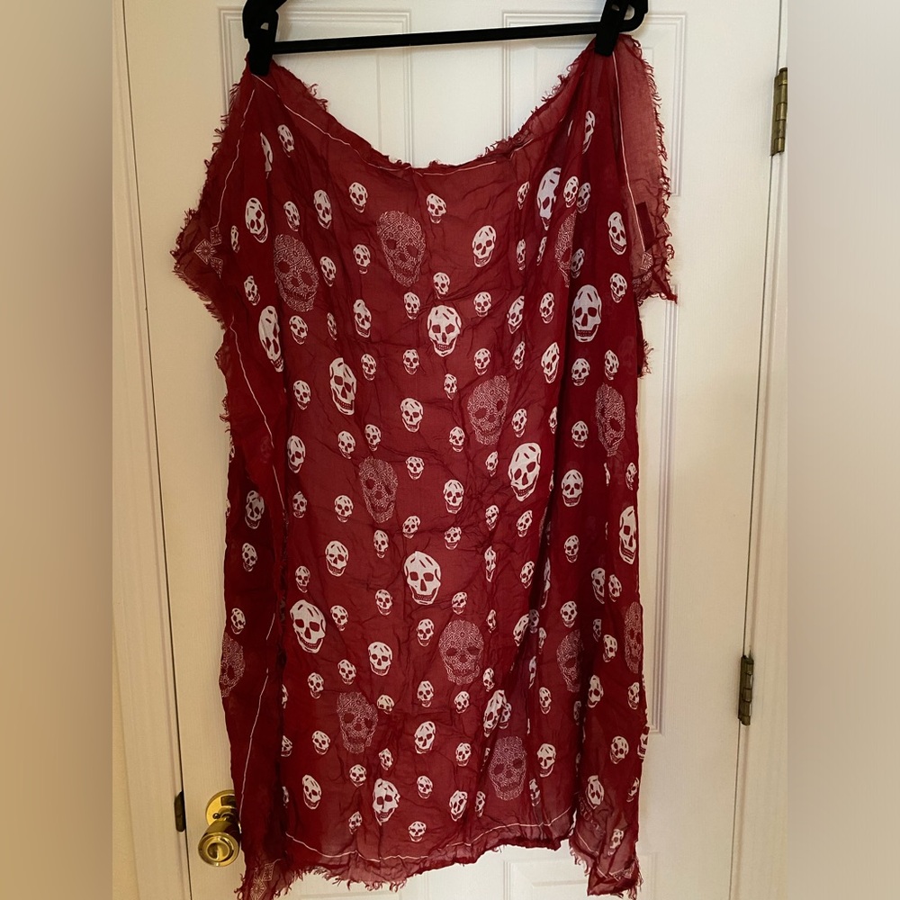 Alexander McQueen Silk Chiffon Skull Scarf
